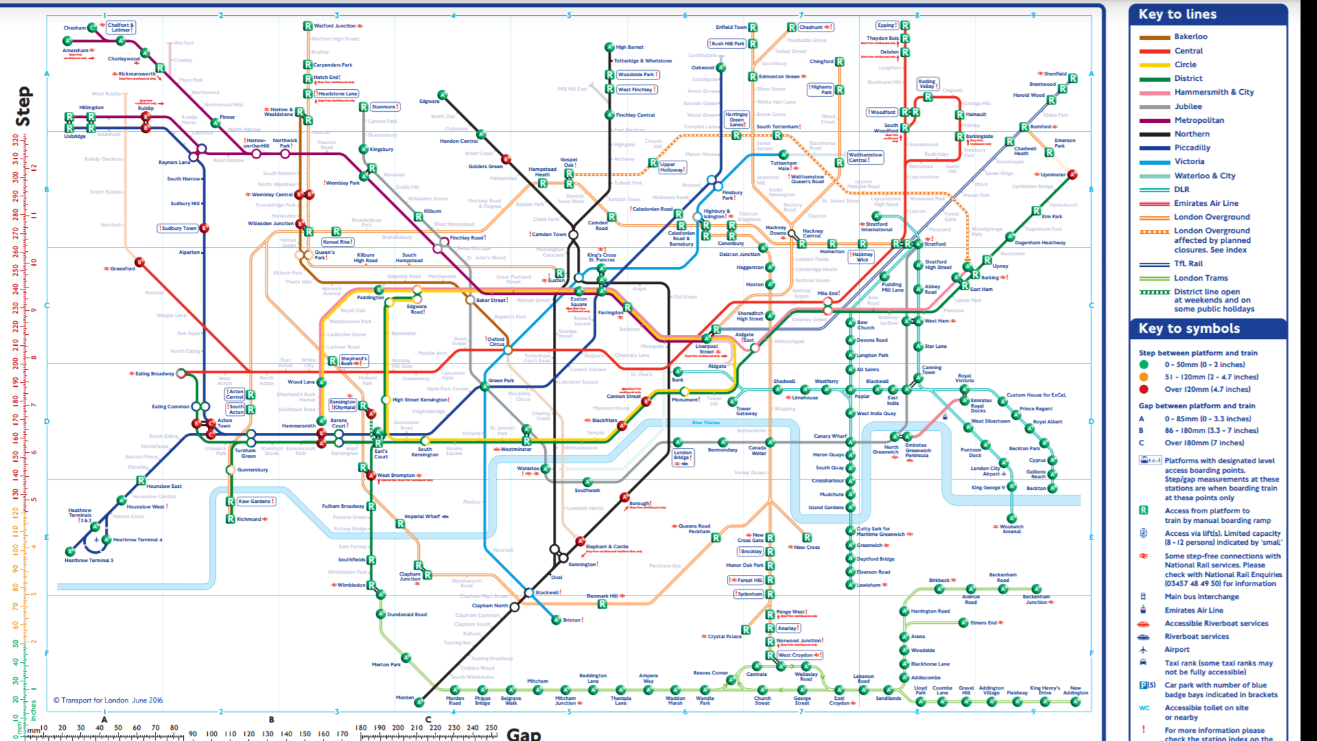 Underground map for London