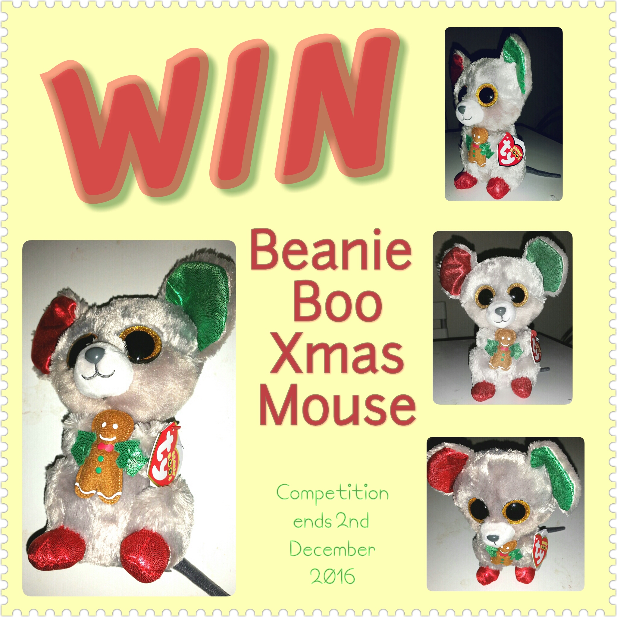 Competition, giveaway, prize draw, win, Beanie Boos, Mac the Christmas Mouse