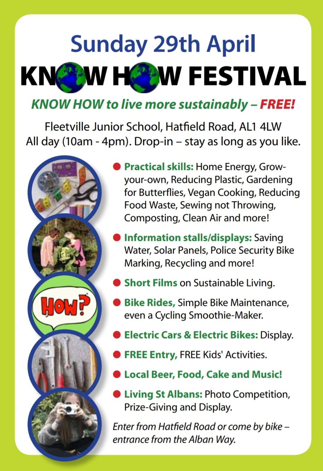 Know How festival flyer - part of Sustainable St Albans Week 2018