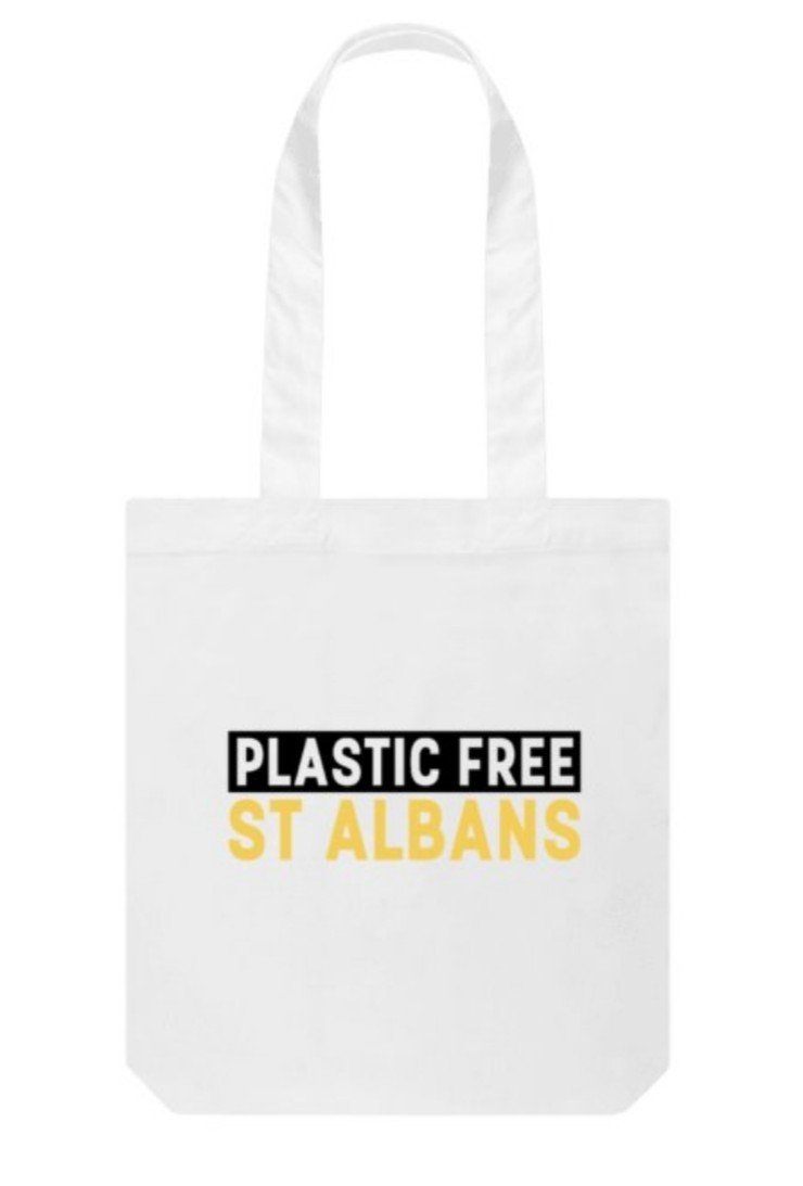 Plastic Free St Albans eco friendly reusable bag organic cotton sustainable bag