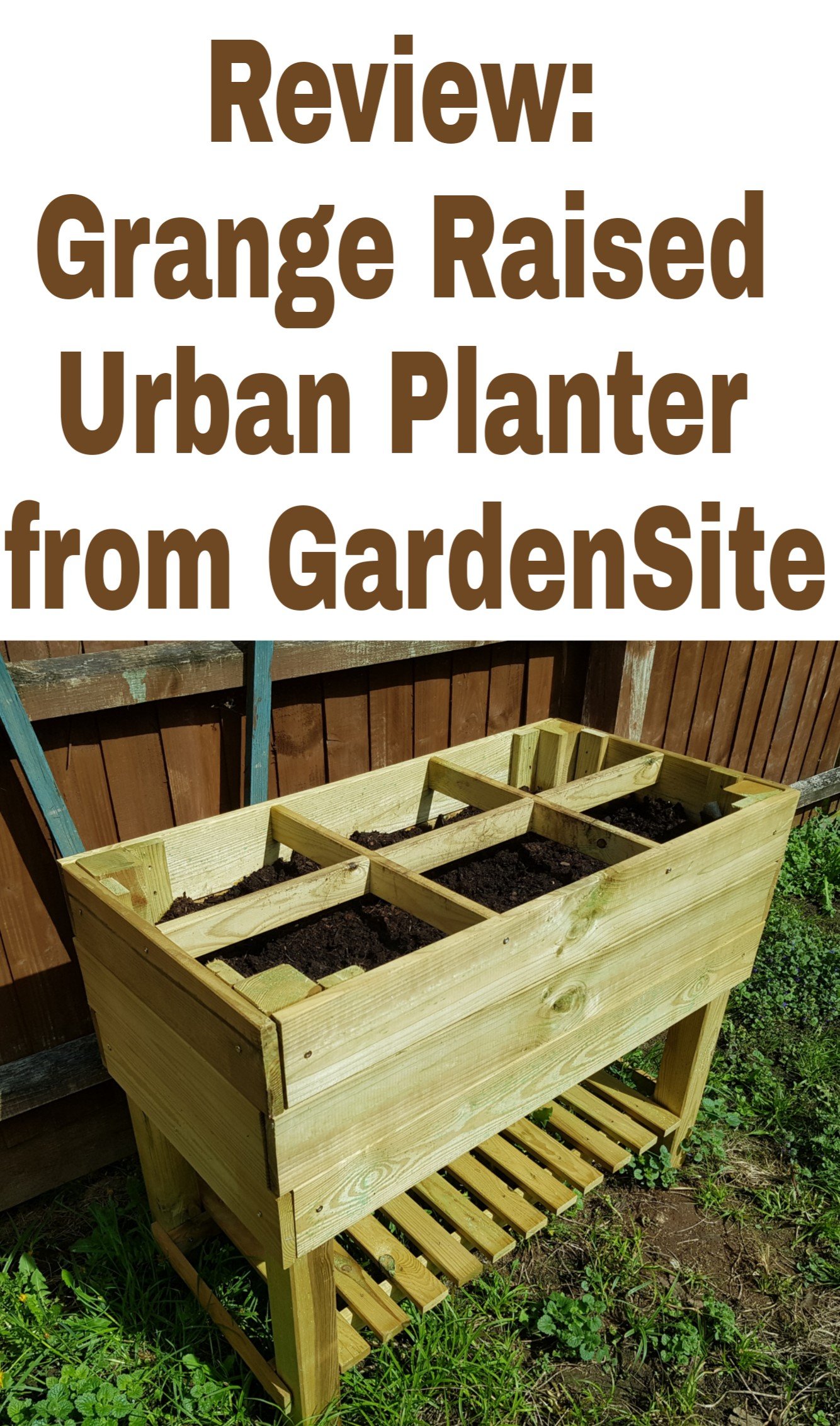 Grange Raised Urban Planter from Gardensite title with image of planter
