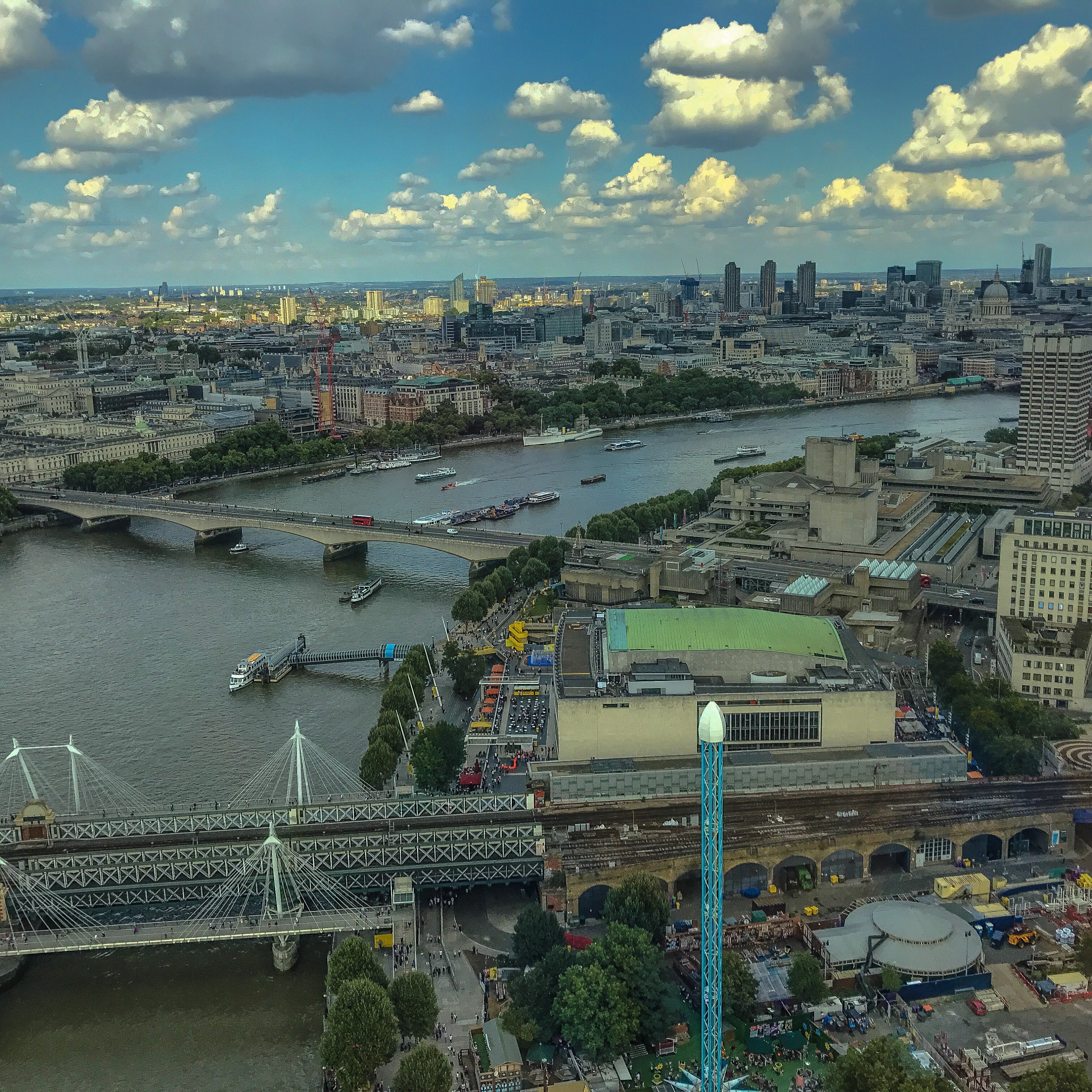 Aerial image of London river Thames