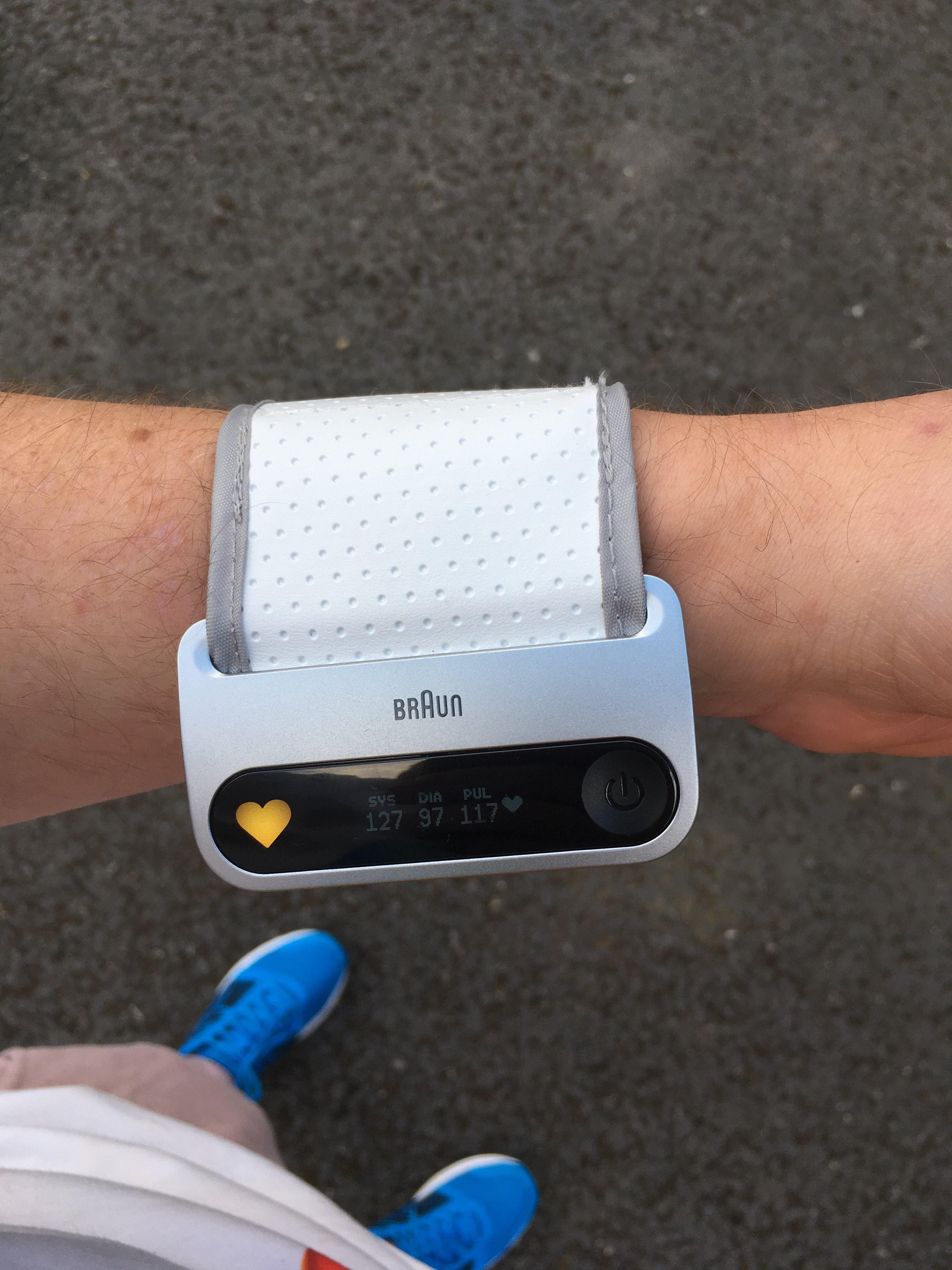 Braun iCheck 7 Wrist Blood Pressure Monitor on arm