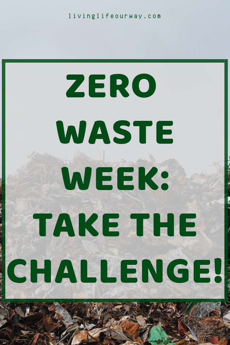 Zero Waste Week: Take the Challenge! Faded background image of landfill