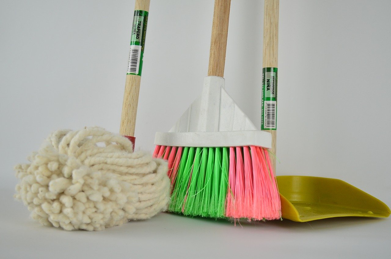 Mop dustpan and broom