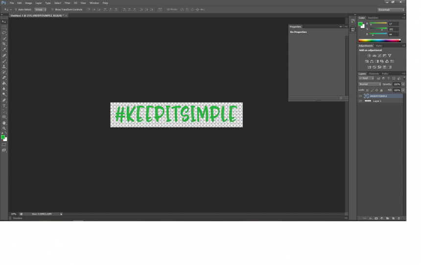 Creating a slogan using Design Bundles Medding Kids font #keepitsimple