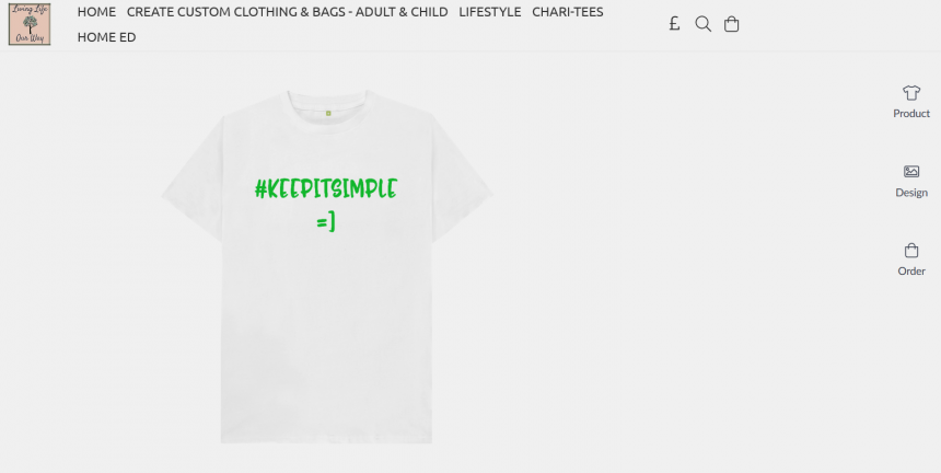 #KeepItSimple slogan tee eco sustainable clothing created on teemill site