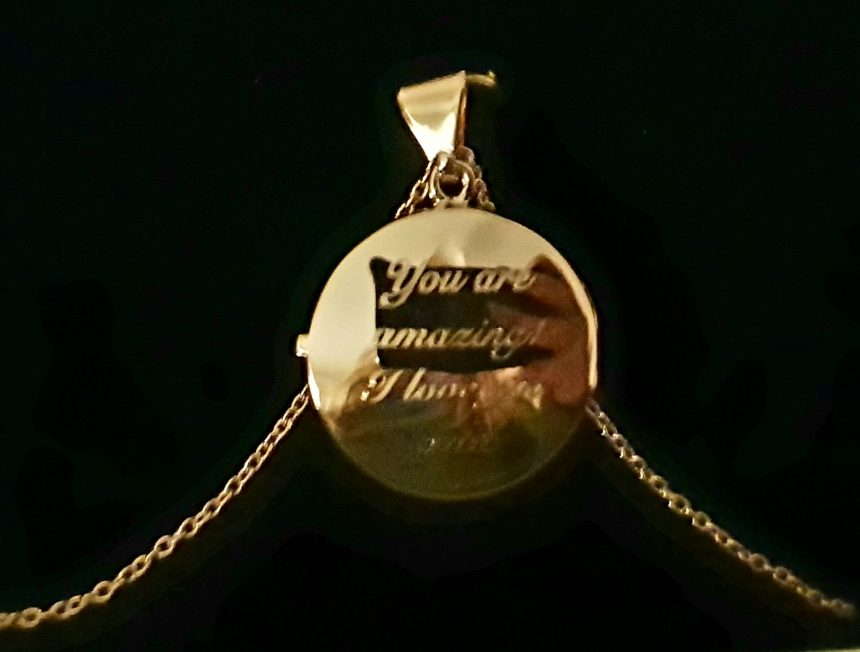 Engraving on locket necklace